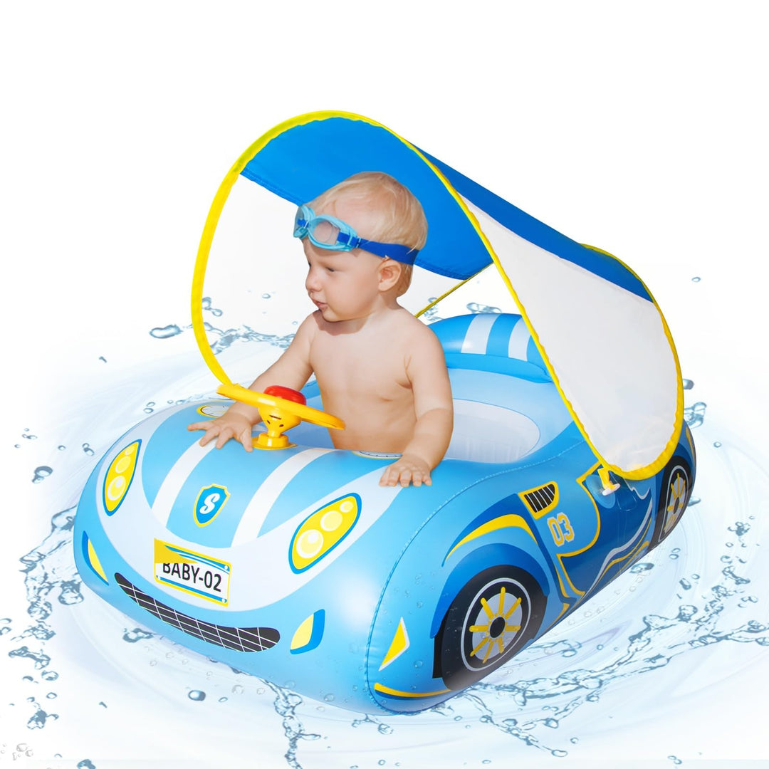 Schwimmring Baby mit Sonnendach Ninonly Upf50+ Schwimmring Baby ab 1 Jahr mit Babysitz Schwimmring B