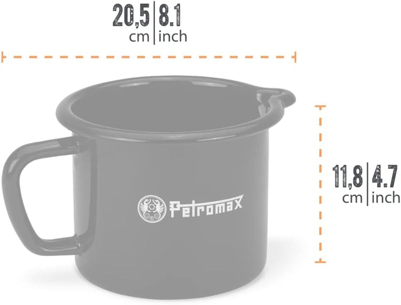 Petromax Emaille Milchtopf (1,4 Liter, schwarz) Schwarz 1,4 Liter, Schwarz 1,4 Liter