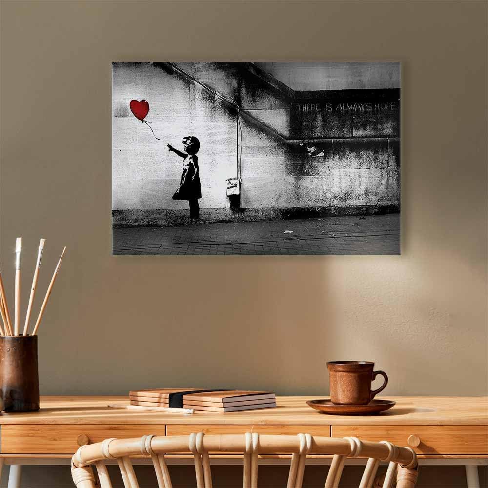 murando - Bilder Banksy Girl with red Balloon 120x80 cm Vlies Leinwandbild 1 tlg Kunstdruck modern W