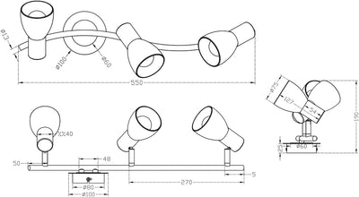 Trio Leuchten LED-Deckenleuchte "Levisto" in Messing matt, Glas alabasterfarbig weiss 871010308 Balk