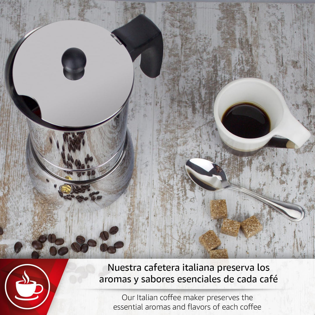 M GENOVA MAGEFESA Kaffeekanne Edelstahl 6 TAZAS Chrom, 6 TAZAS Chrom