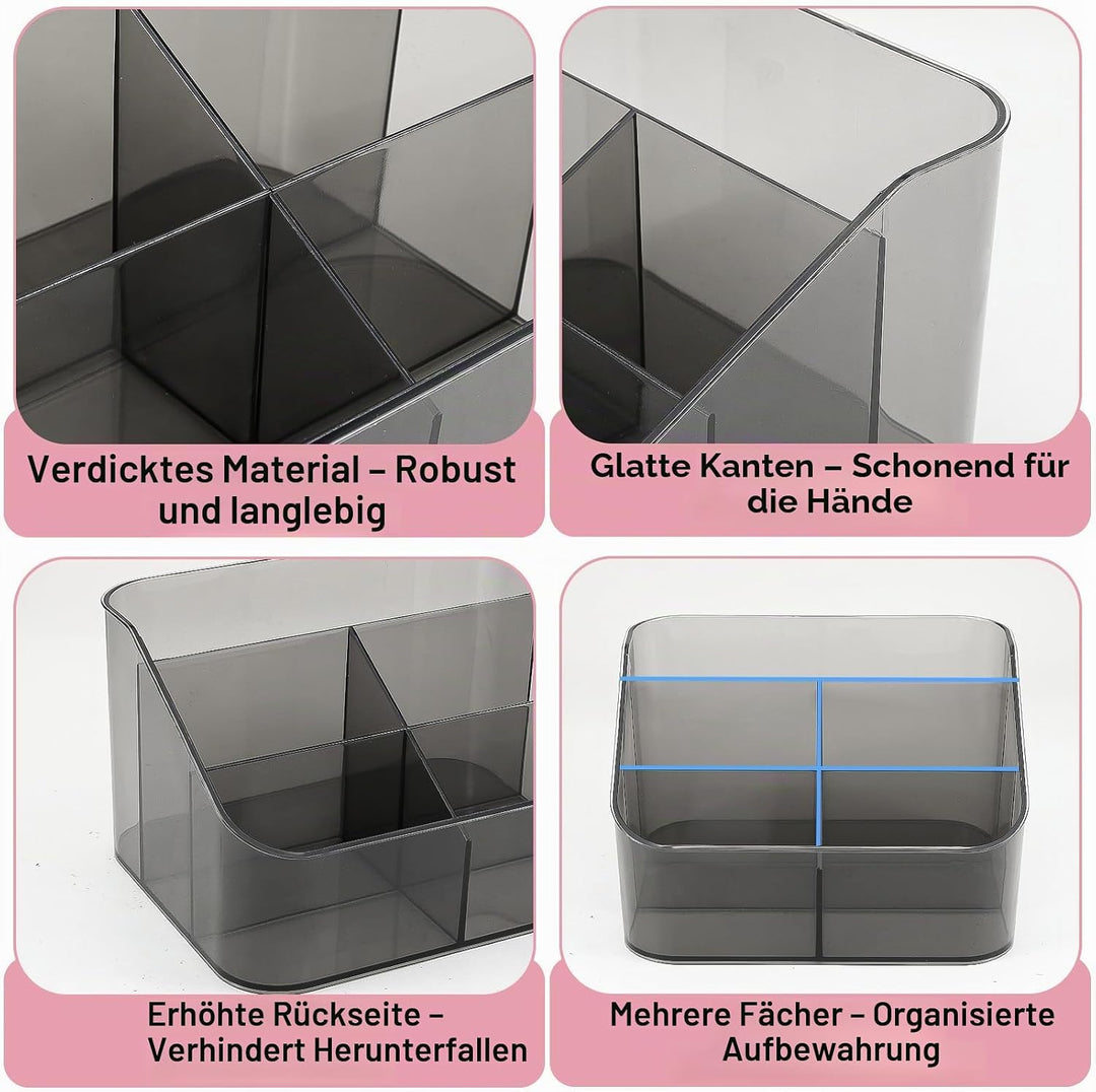 DASITON Make Up Organizer mit 5 Fächern, Pinselhalter Kosmetik Aufbewahrung Makeup Pinsel Organizer