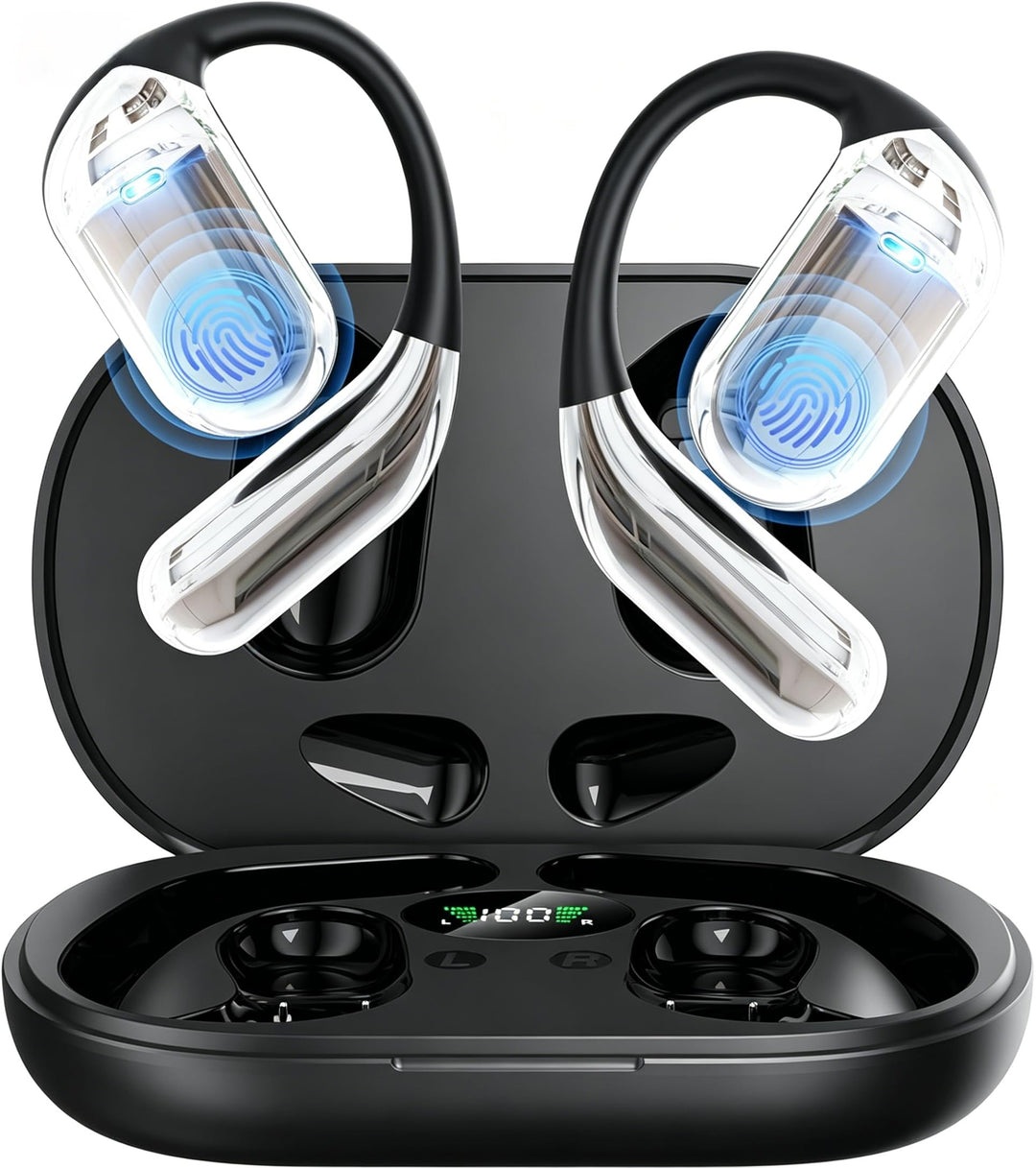 Open Ear Kopfhörer 50 Std Bluetooth 6.1 KI Kopfhörer 1 std Schnellladung Kabellos HiFi Kopfhörer mit