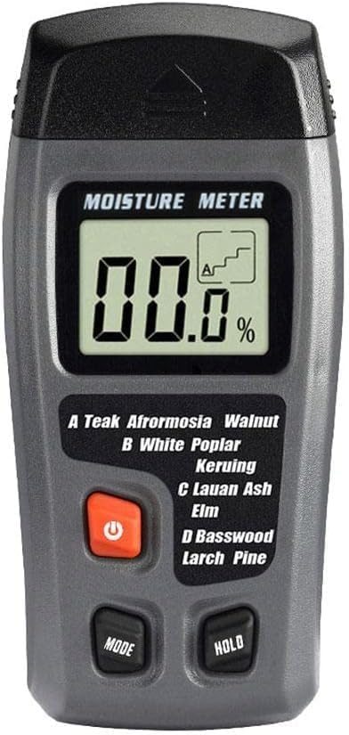 Feuchtigkeitsmessgerät,Pin-Typ Holzfeuchtemessgerät mit 5 Modi, LCD-Display mit grüner Hintergrundbe