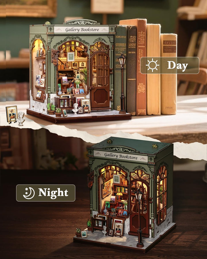 CUTEBEE Book Nook Kit - DIY Puppenhaus Bausatz zum Selberbauen, EIN Retro und künstlerisches Miniatu