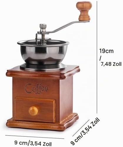 Manuelle Kaffeemühle mit, Mini-Kaffeemühle mit Handkurbel Aus im Vintage-Stil, Tragbar Espressomühle