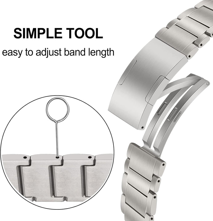 TRUMiRR Kompatibel mit Apple Watch Ultra 2 49mm Titan Armband, Titan Metall Uhrenarmband Business Ar
