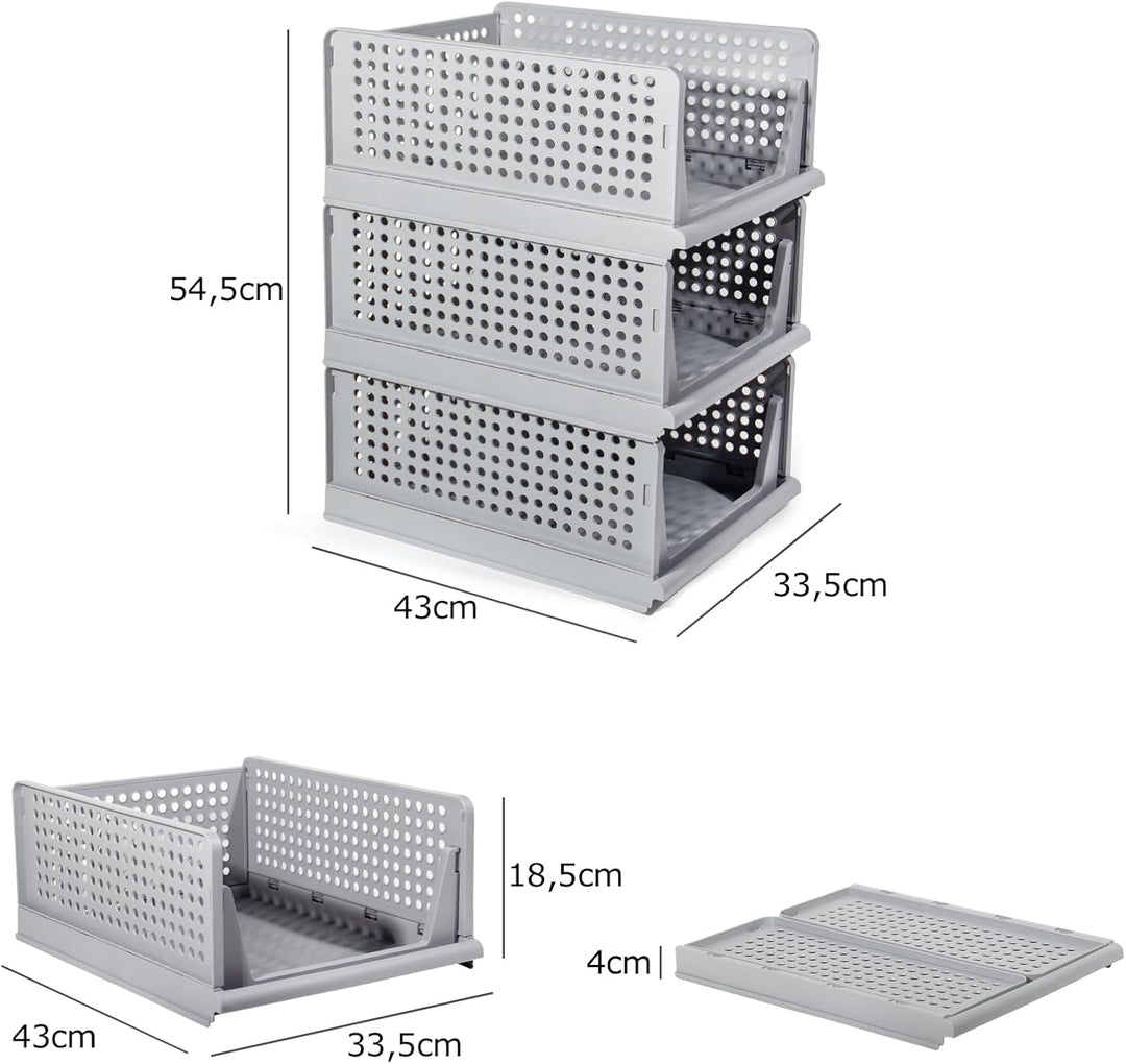 GREELUE Schrank Organizer Kleiderschrank 3 Stück, Faltbare Aufbewahrungsbox, Ordnungssystem für Schu