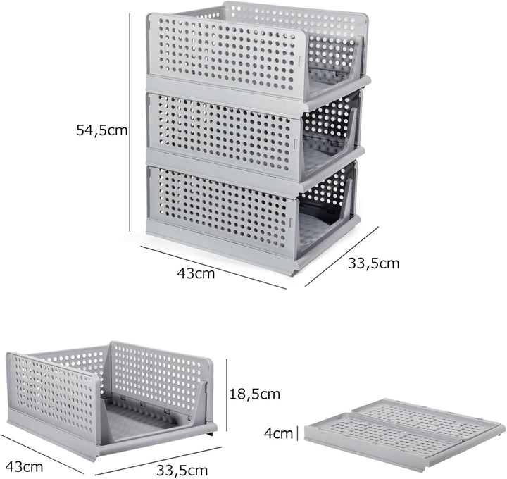 GREELUE Schrank Organizer Kleiderschrank 3 Stück, Faltbare Aufbewahrungsbox, Ordnungssystem für Schu