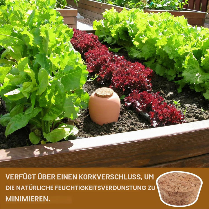 4 × 320ml Tonkegel Bewässerung Rettichkegel mit Deckel Pflanzen Bewässerungskegel Pflanzen Wasserspe