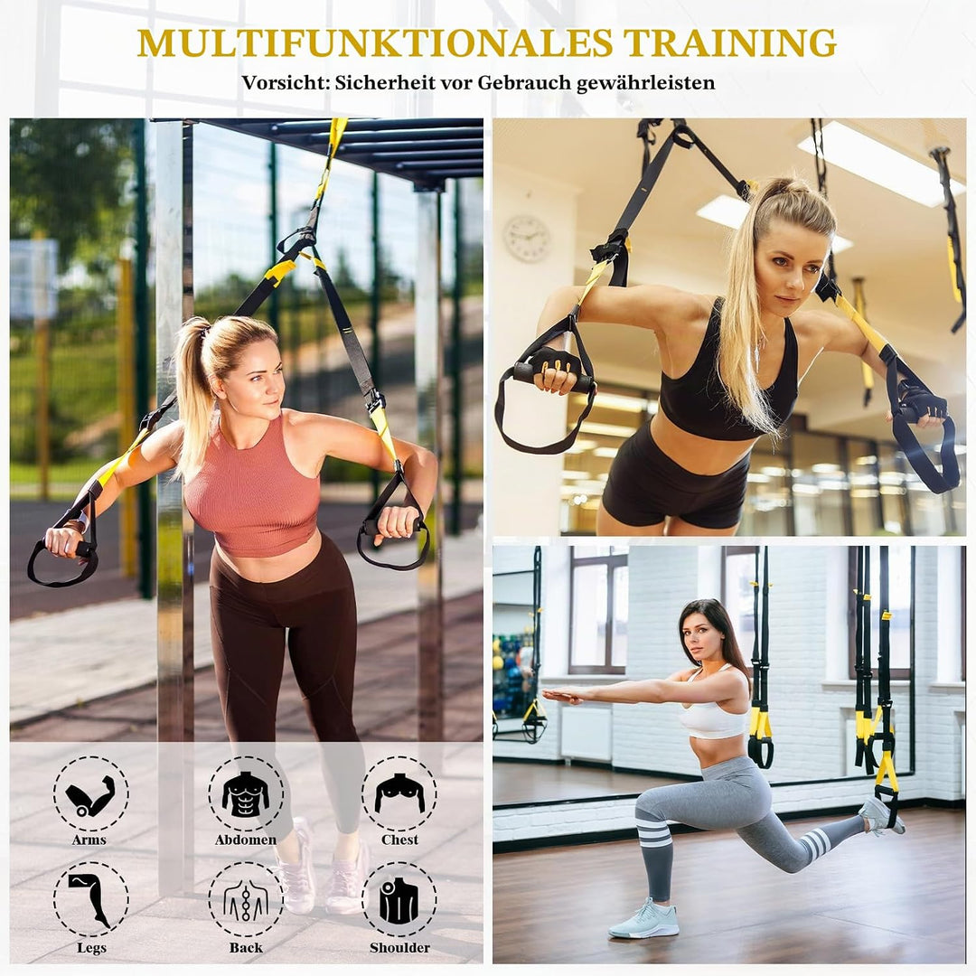 Schlingentrainer, Sling Trainer Set, Verstellbarer, Suspension Trainer mit Türanker, Slingtrainer Bä