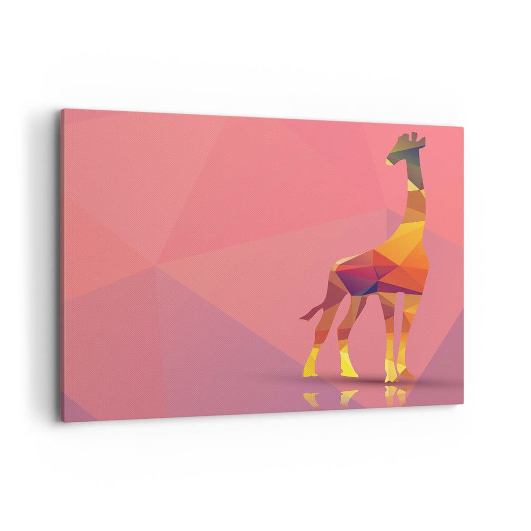 ARTTOR Bilder auf Leinwand 100x70cm Leinwandbild Giraffe modern Grafik Gross Wanddeko Bild Schlafzim