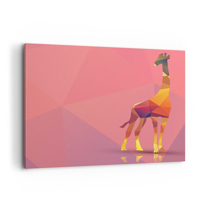 ARTTOR Bilder auf Leinwand 100x70cm Leinwandbild Giraffe modern Grafik Gross Wanddeko Bild Schlafzim