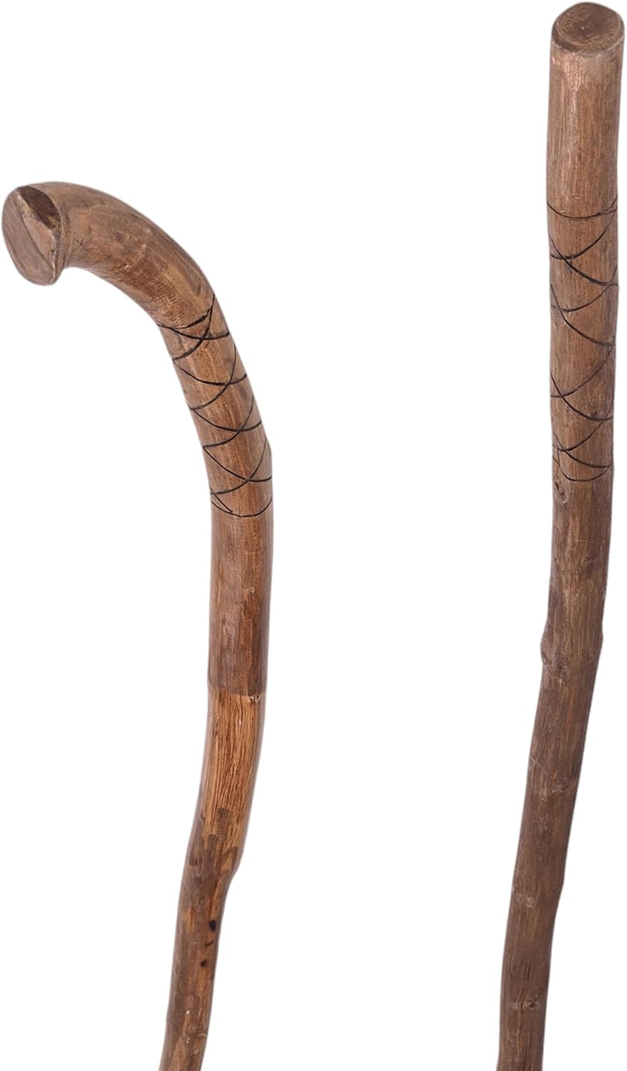 Geschnitzter GEHSTOCK Walk | Teakholz, 120cm | Holz Stock mit Schnitzereien, Wanderstock, Holz Stock