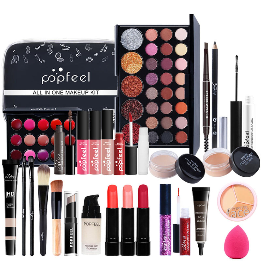 30St Schminkkasten Make-Up Set, Professionelles Kosmetische Schmink Set mit Lidschatten Lippengloss