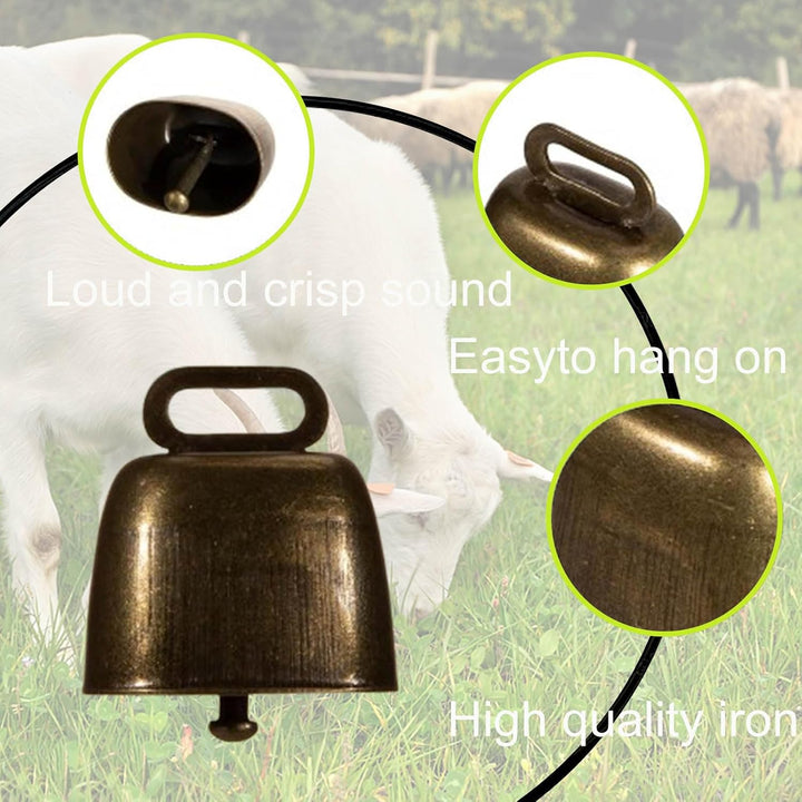 8 Stück Vintage Mini Kuhglocke Ziegenglocke, Kuhglocken aus Metall, Mini Kuhglocke, Retro Eisenglock