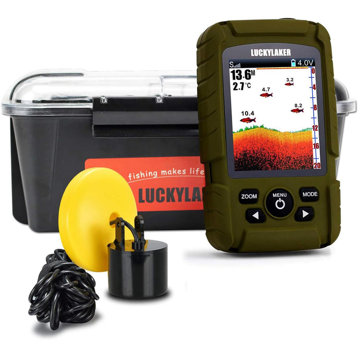 LUCKY Wasserdicht Angeln Fisch Finder Tragbarer Fischfinder Sonar LCD Tiefe Angeln Echolot Boot Sona