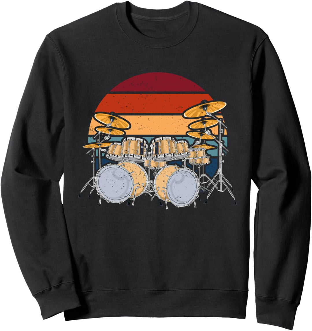 Musik Schlagzeuger Musikinstrument Drummer Retro Schlagzeug Sweatshirt