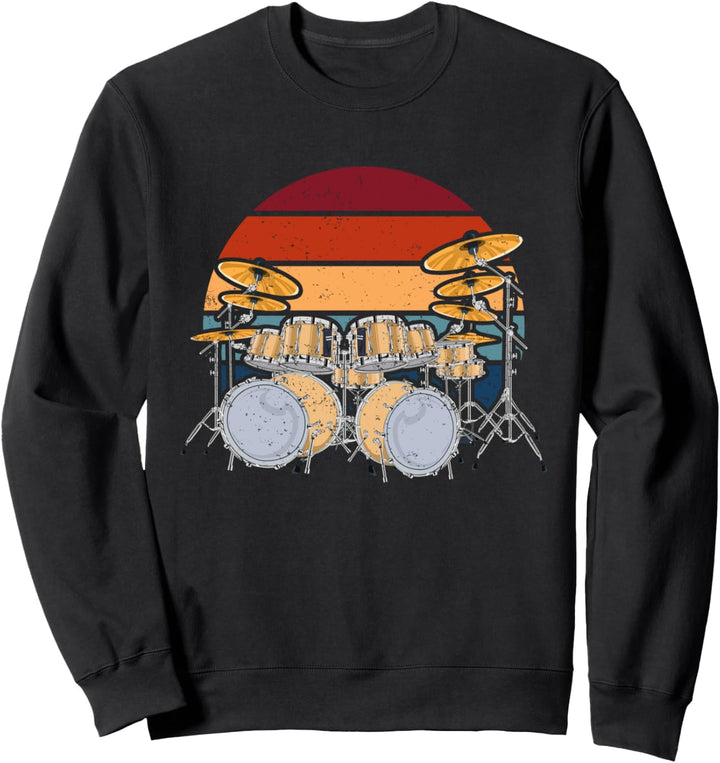 Musik Schlagzeuger Musikinstrument Drummer Retro Schlagzeug Sweatshirt