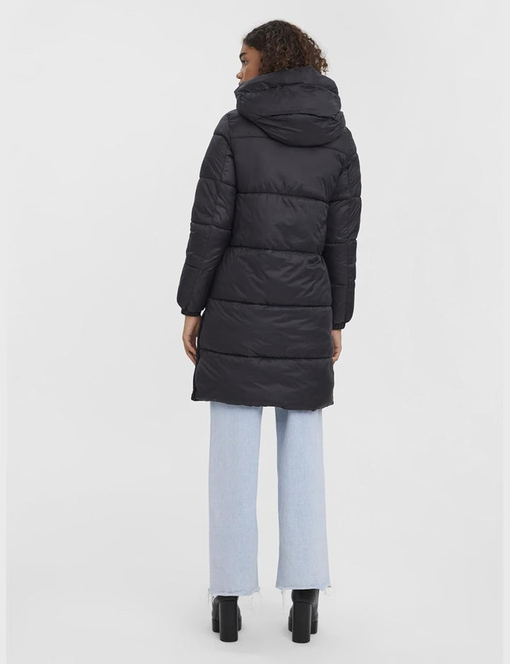 VERO MODA Damen Vmuppsala Coat TLL Noos Puffermantel XS/T Schwarz, XS/T Schwarz