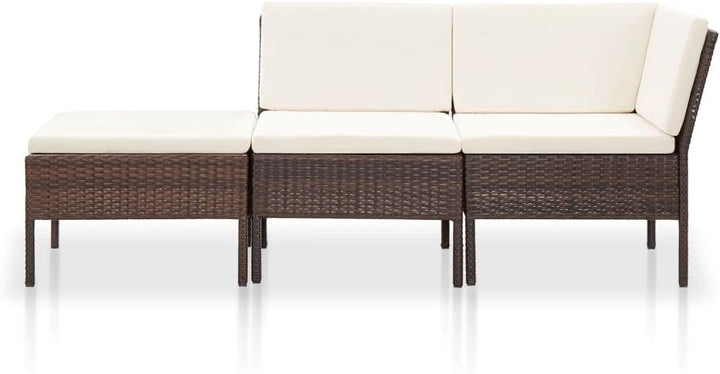 vidaXL Gartenmöbel 3-TLG. mit Auflagen Sitzgruppe Garten Garnitur Lounge Sofa Sitzgarnitur Gartenset