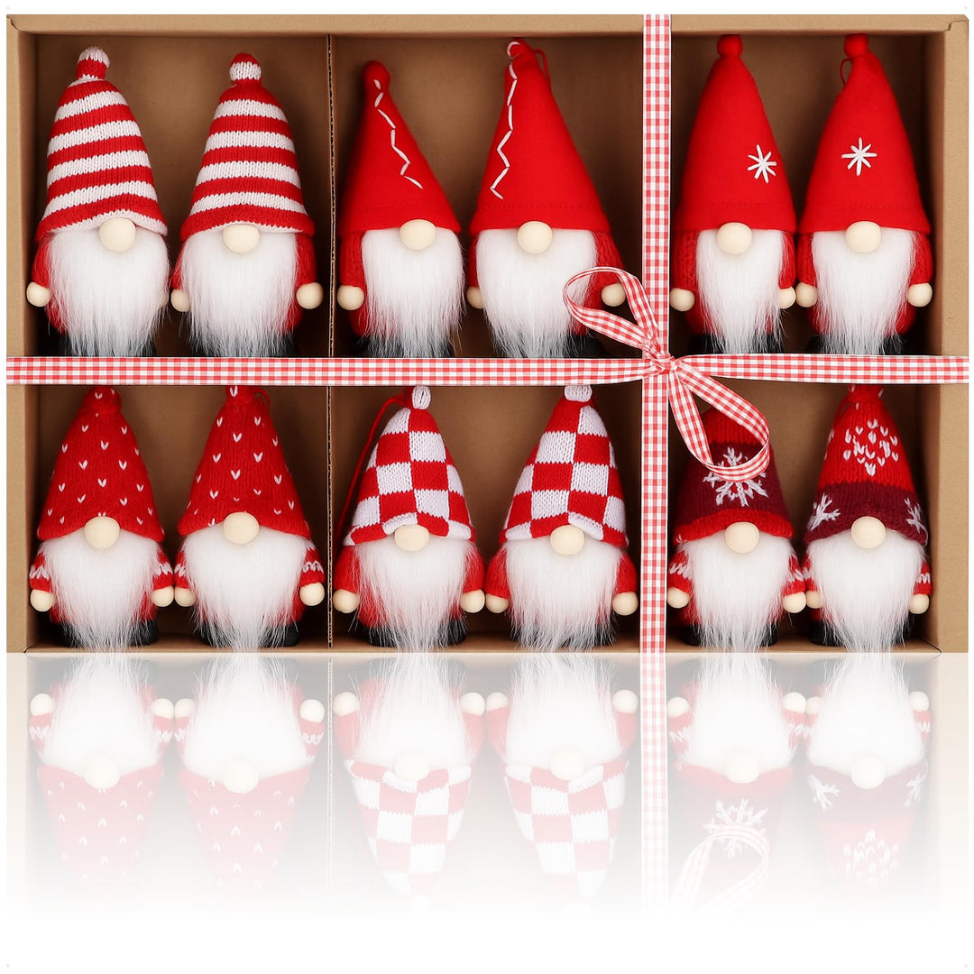 com-four® 12x Premium Weihnachtsbaum-Anhänger Wichtel - Wichtelfiguren-Anhänger als Geschenkanhänger