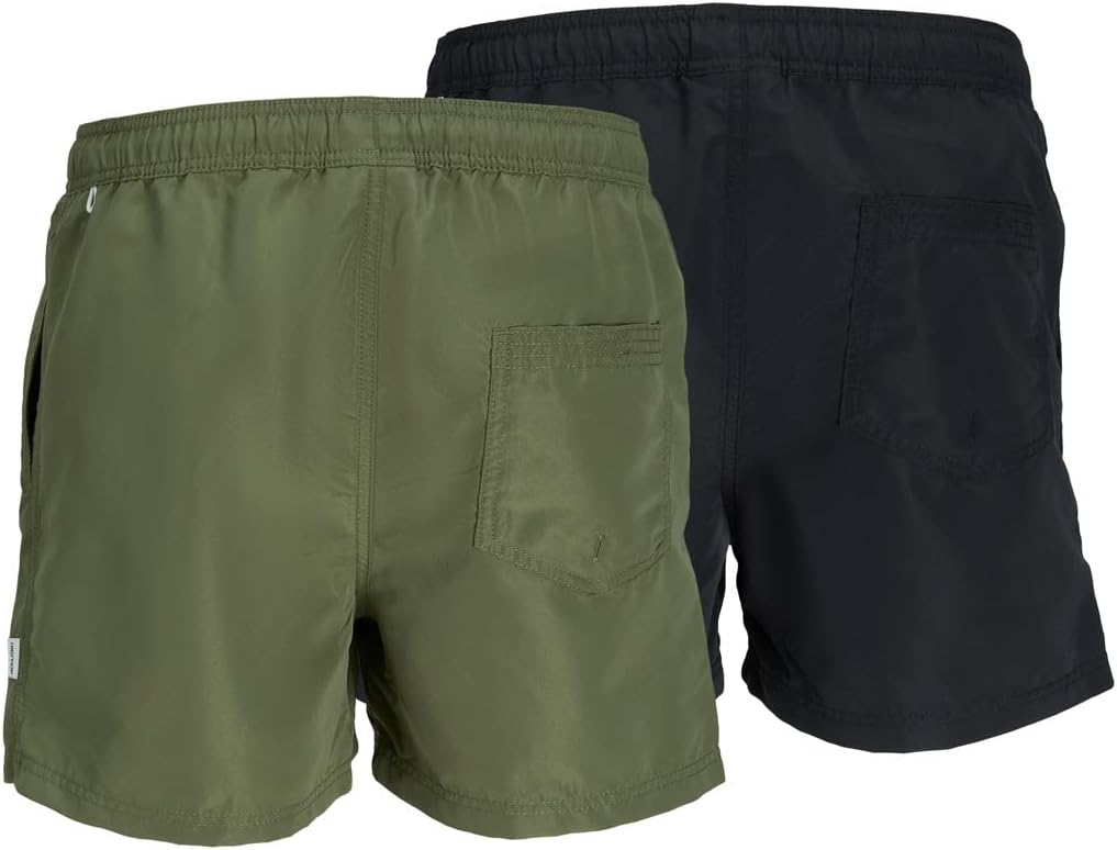 JACK & JONES Herren Badeshorts L Black/Pack:olivine, L Black/Pack:olivine