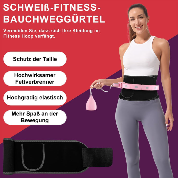 Smart Fitness Hoop Reifen mit Taillenband für Erwachsene &amp; Anfänger – Leiser Hula-Hoop zum Abnehmen,