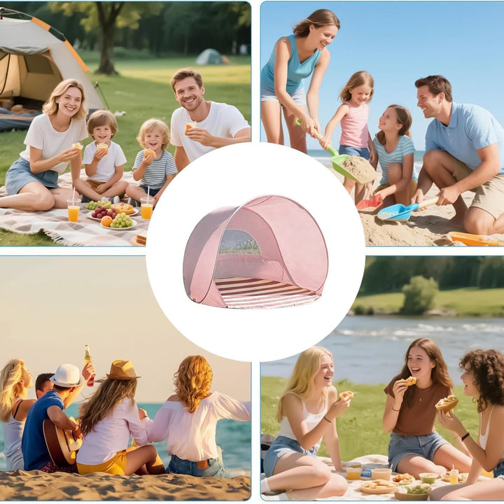 Strandzelt Pop-Up Zelts UV 50+, Schnell Aufbaubar, Nie Wieder Sonnenbrand, Sofortiger UV-Schutz Ultr