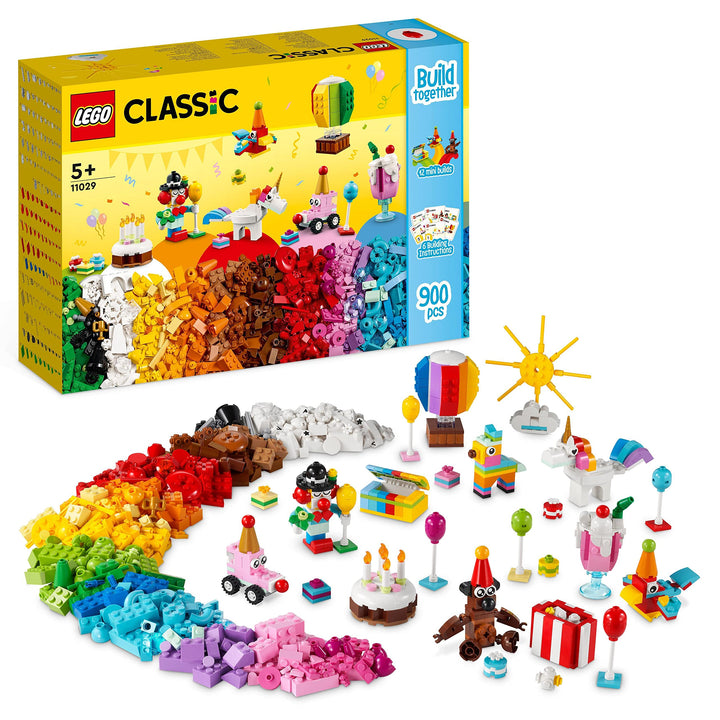 LEGO 11029 Classic Party Kreativ-Bauset Bausteine-Box, Familienspiele zum gemeinsamen Spielen, enthä