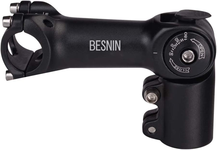 BESNIN Fahrrad Vorbau,Radfahren MTB Vorbau 0-90° 31.8MM OR 25.4MM 60/93/100mm Mountainbike Lenker Vo