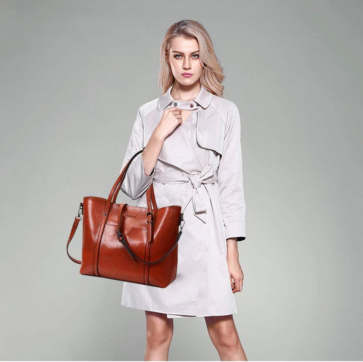BestoU Damen Handtasche Leder Tasche Shopper Damen Handtaschen Gross Schule Schultertasche Frauen Um