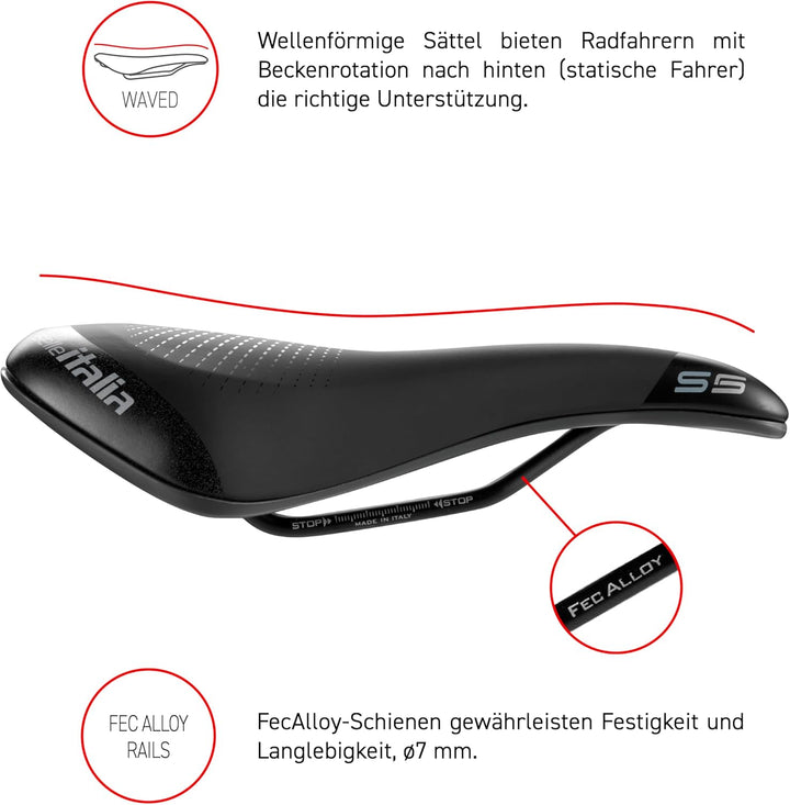 Selle Italia S 5 Sflw Sattel L Schwarz, L Schwarz