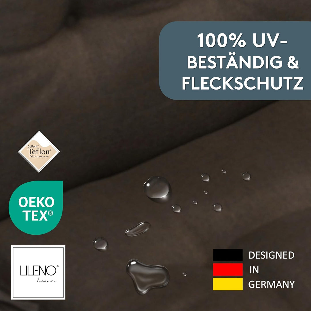 LILENO HOME Gartenstuhl Auflagen als [1er Set - Hochlehner] in Chocolate - Bequeme Liegen als Sitzau