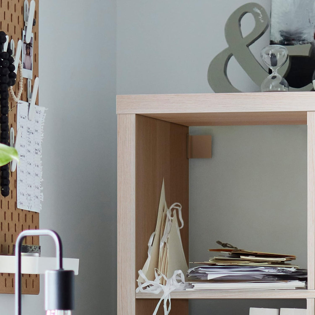 IKEA Kallax Regal, Eichenoptik, gebeizt, Weiss, 77 x 39 x 77 cm, 4 Einlegeböden