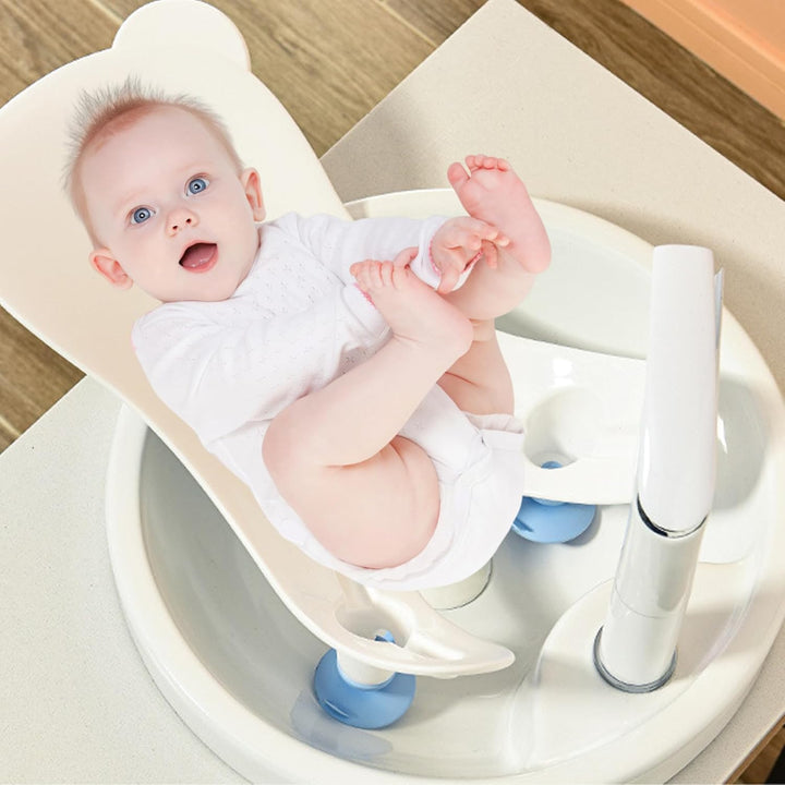 Baby-Waschbecken-Badewanne mit Saugnapf, tragbare Baby-Badewanne mit ergonomischem Design, sicheres