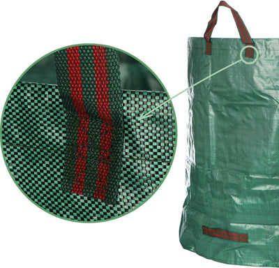 com-four® 3x Gartenabfallsack L - je 272L - 150gsm - faltbarer Gartensack mit Tragegriffen extra sta