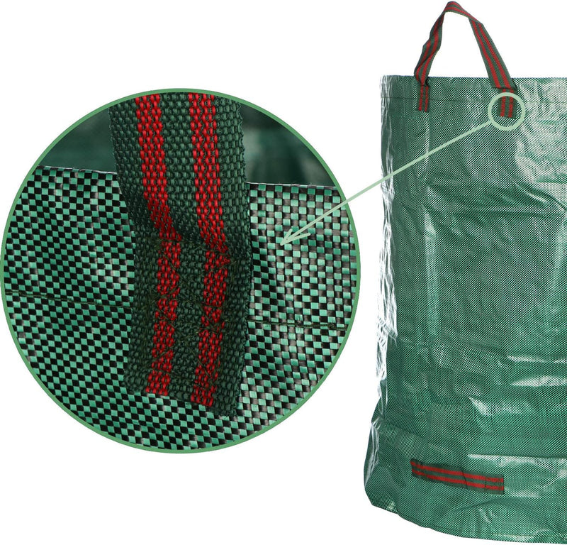 com-four® 3x Gartenabfallsack L - je 272L - 150gsm - faltbarer Gartensack mit Tragegriffen extra sta