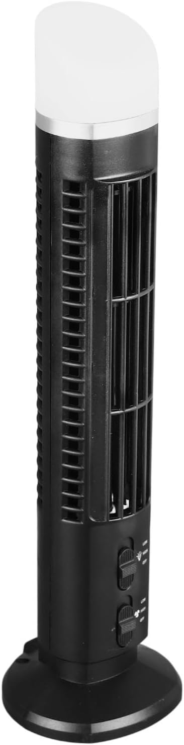 Flügelloser Turmventilator, Tragbarer USB-Tischventilator, ABS Schwarz
