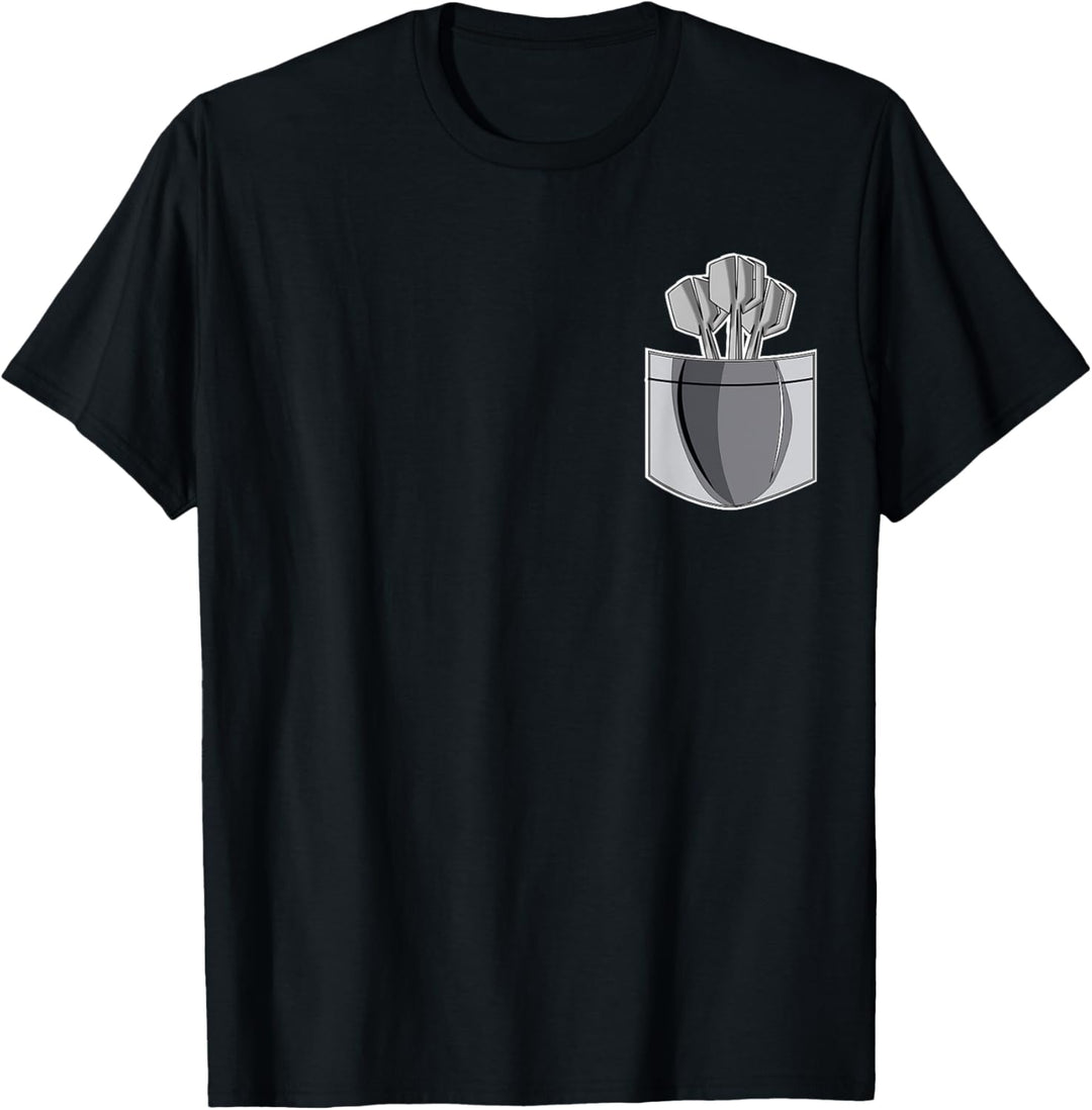 Lustige Dart Tasche Darts Brusttasche Pfeile Dartspieler T-Shirt