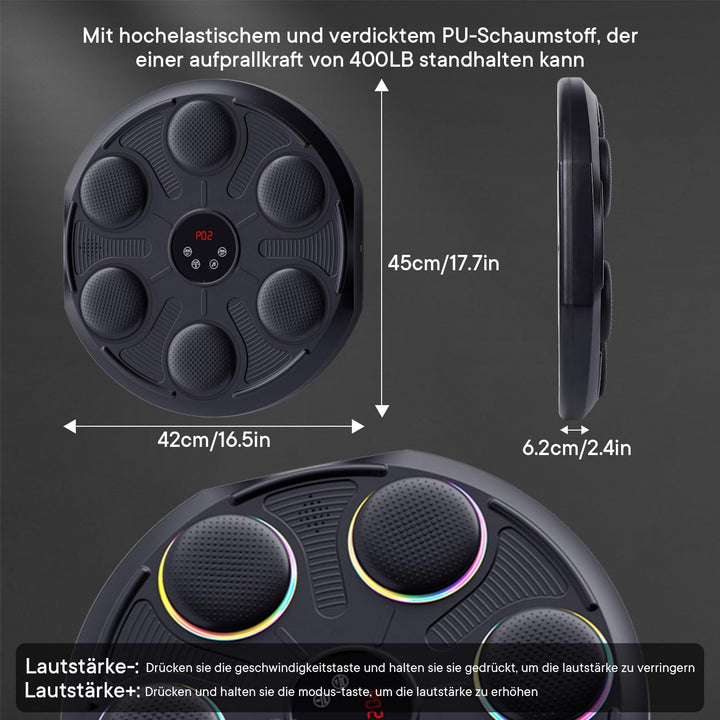 Unichefry Music Boxing Machine, Boxmaschine mit Musik & LED-Beleuchtung, 12 Geschwindigkeitsmodi und