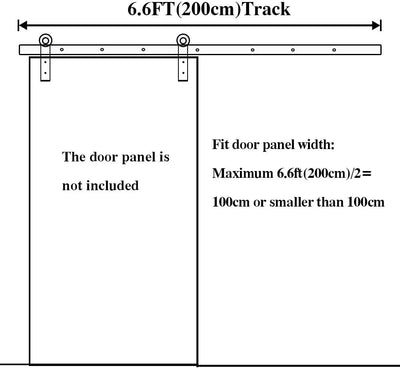 Schiebetürbeschlag Set 6.6FT/200 cm Schiebetür Kit Hängeschiene Schiebetürsystem Barn Door Hardware