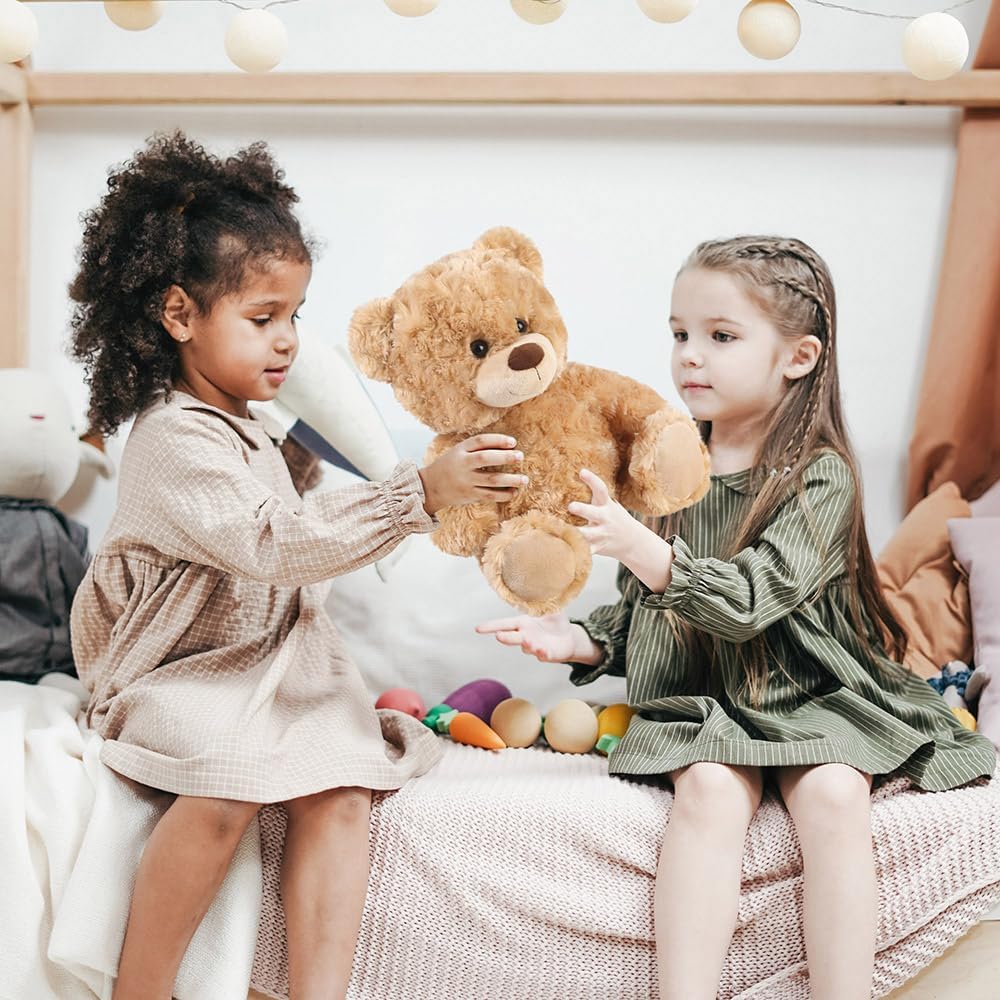 LotFancy Teddybär Kuscheltier 20cm, Süsses Stofftier Teddy, Klein, Braun | Plüschtier Teddy Bär, Bra