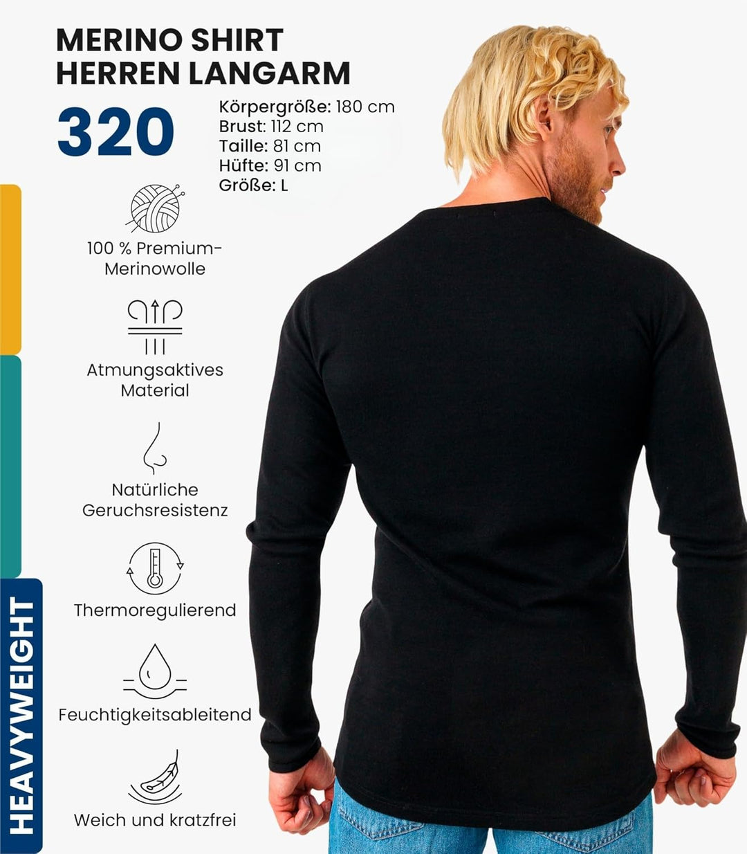 100% Merino Unterwäsche Herren - Merino Langarmshirt Herren Atmungsaktiv Und Feuchtigkeitsableitend