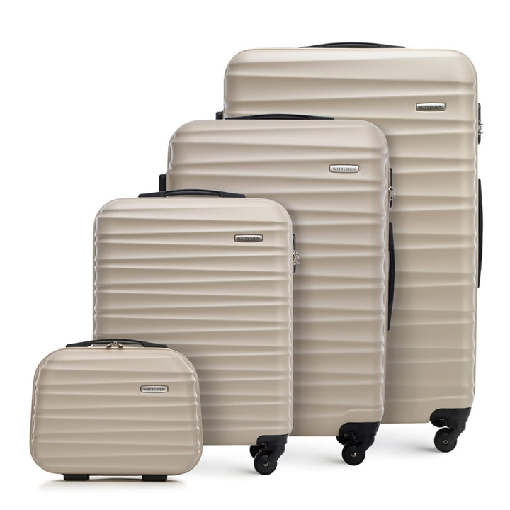 WITTCHEN Reisekoffer 4er Koffer-Set Rollkoffer Trolley Handgepäck Hartschale aus ABS mit 4 Spinner-R