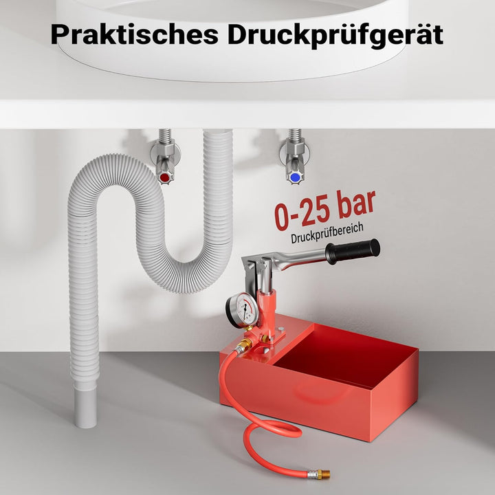 Wiltec Befüllpumpe und Prüfpume für Heizung und Solar mit 25bar Prüfdruck