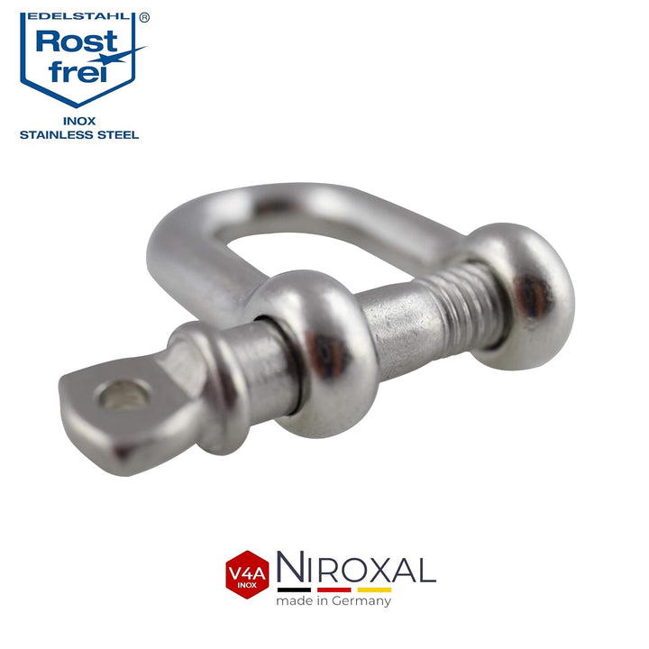 NietFullThings 20 Stueck 8-mm Edelstahl Rund-Scheakel aus V4A Kurze gerade robuste Form Bruchlast 3.