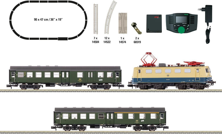 Minitrix Digital-Startpackung Personenzug – Modellbahn Set mit Lok, Wagen, Gleisen &amp; Digitalsteuerun