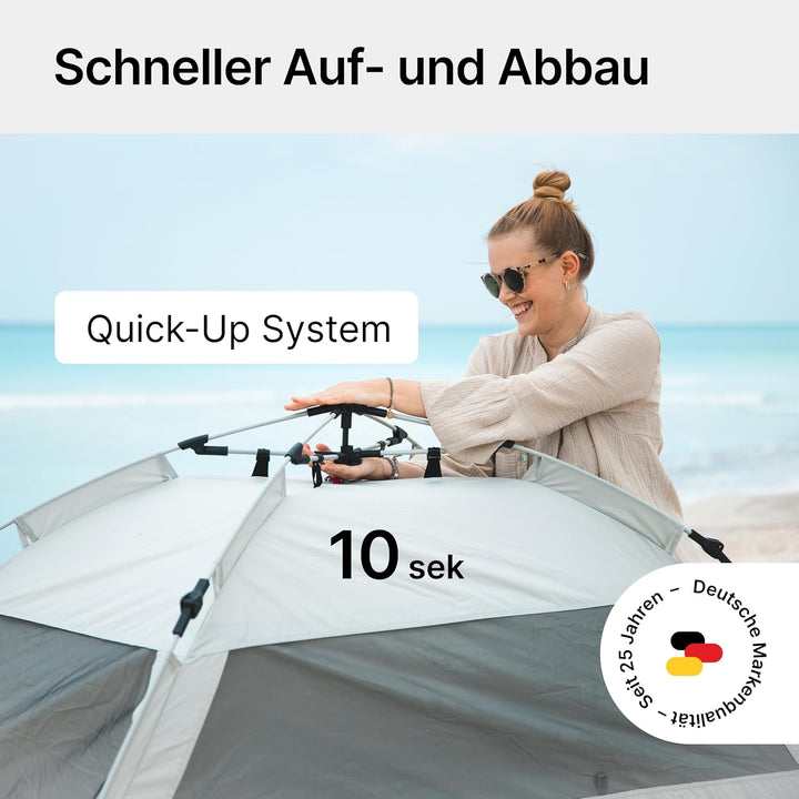 qeedo Quick Palm Strandmuschel mit UV-Schutz (UV80), kleines Packmass, schnell aufzubauender Sonnens