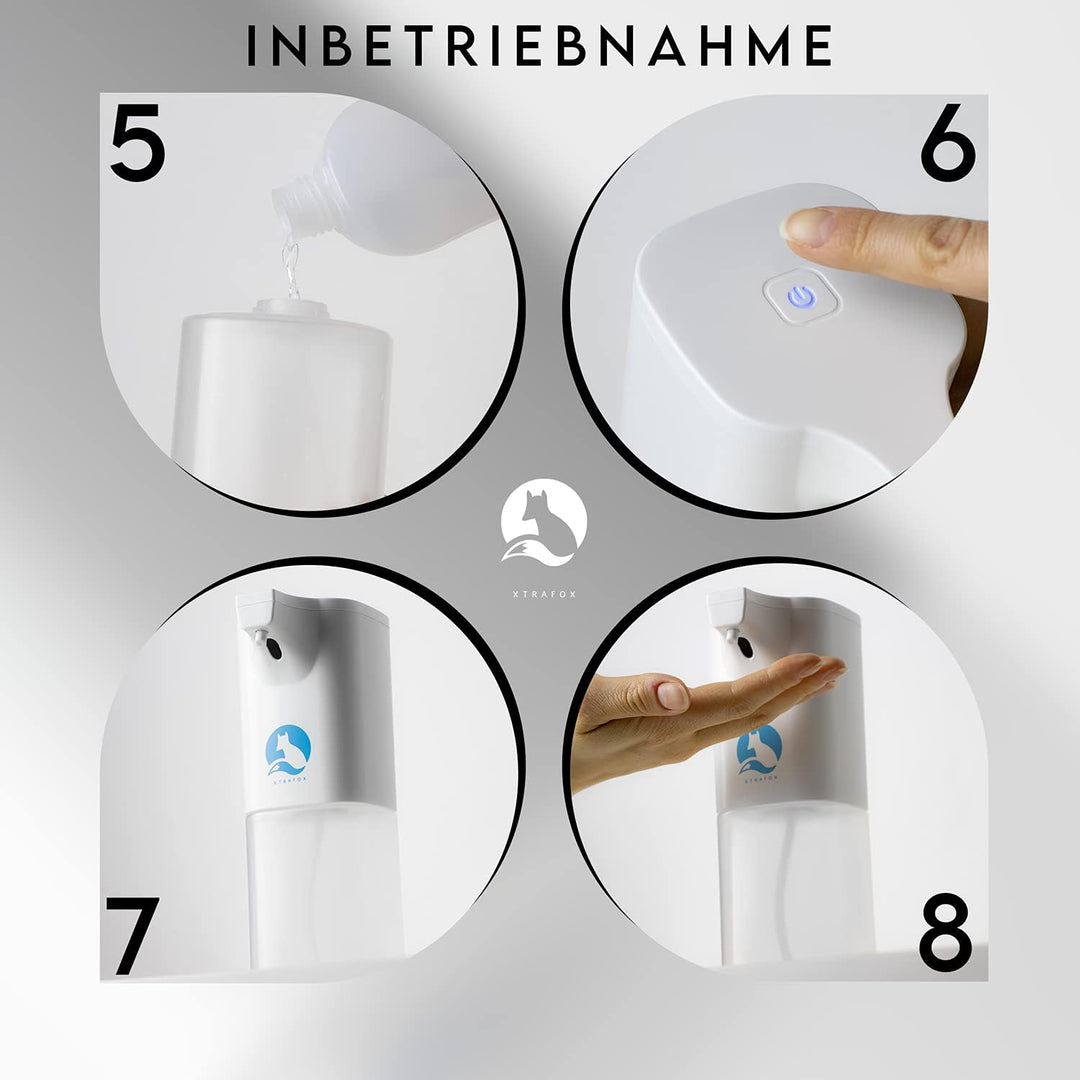 XTRAFOX® Premium Desinfektionsspender, automatisch inkl. Wandhalterung und dt. Anleitung - weiss/350